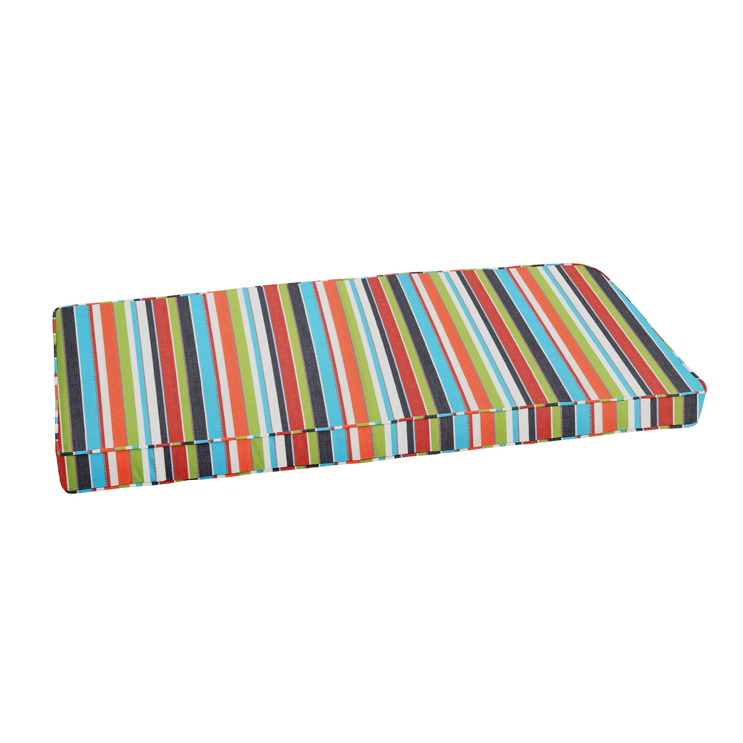 Sorra Home Cbench-Sb Stripes Indoor/Outdoor Bench Cushion-Bristol, 1 Count (Pack Of 1), Sunbrella-Carousel Confetti 6 Sq Ft
