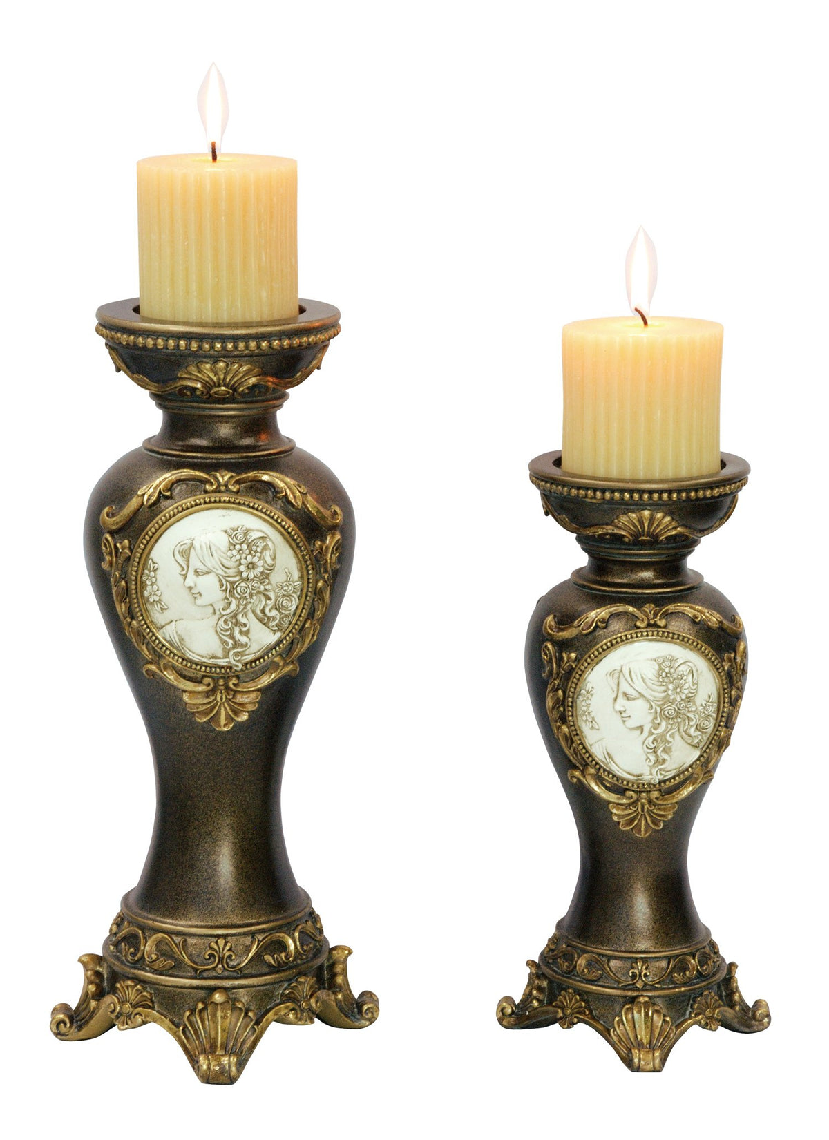 Ok Lighting Grecian Candleholder (Set Of 2), 14.0&quot;