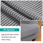 Turquoize Wingback Chair Covers 2 Piece Wing Chair Slipcover Stretch Slipcovers For Wingback Chairs Wing Chair Cover Spandex Jacquard Fabric With Elastic Bottom Non-Slip Furniture Cover, Dove