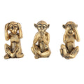 Leekung 3 Wise Monkeys Statue for Home Decor Accents,Hear no Evil See no Evil Speak no Evil Figurine for Living Room Boho Desk G