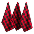 DII Buffalo Check Kitchen Collection, Classic Farmhouse Dishtowel Set, 20x30, Red & Black, 3 Piece