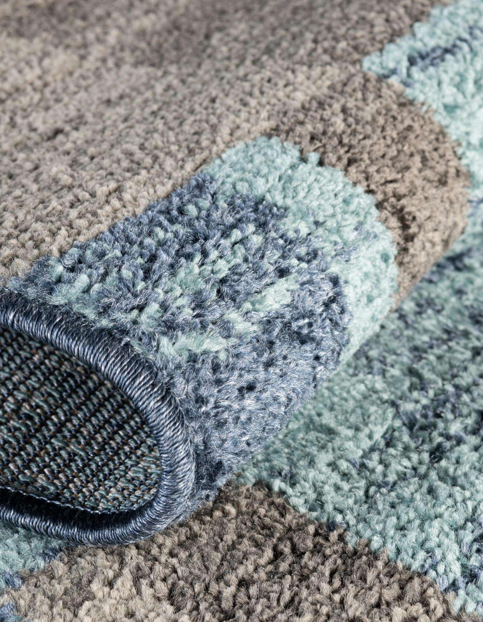 Unique Loom Autumn Collection Area Rug - Providence (5' 3'' Square, Blue Gray/ Light Brown)