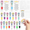 TaoBary 15 Sets Rainbow Motivational Support 4-in-1 Multicolor Ballpoint Pen Squeeze Mini Stress Balls Gift Bulk with Inspiratio