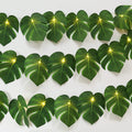 Artificial Tropical Palm Leaves String Lights, Large Size 20 LED Monstera Leaves Wall Hanging Vine Leaf, Summer Decoration Outdo