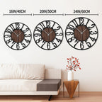 1St Owned Large Wall Clocks For Living Room Decor- Modern Decorative 20 Inch Silent Non Ticking Black Metal Clocks For Farmhouse
