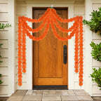 5Pcs Marigold Garland For Decoration, 5 Feet Artificial Marigold Flowers Diwali Decorations For Home, Orange Artificial Marigold