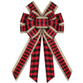 Christmas Bow Large Buffalo Plaid Bow Christmas Wreath Bow Xmas Checkered Bow Holiday Christmas Bows for Christmas Tree Crafts D