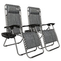 Bonnlo Zero Gravity Chair Set of 2, Outdoor Lounge Chairs with Pillow and Cup Holder Patio Lawn Chair Outdoor Recliner for Deck,