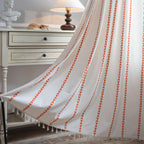 Sutuo Home Boho Curtains 84 inches for Bedroom Living Room, Semi Blackout Embroidery Window Bohemian Tassels Drape for Fall Hall