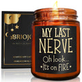 Briojoy Funny Gifts for Women Men - My Last Nerve Soy Candle - Birthday Gift for Her Wife Sister - Best Friend, Girlfriend Gift 