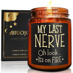 Briojoy Funny Gifts for Women Men - My Last Nerve Soy Candle - Birthday Gift for Her Wife Sister - Best Friend, Girlfriend Gift 