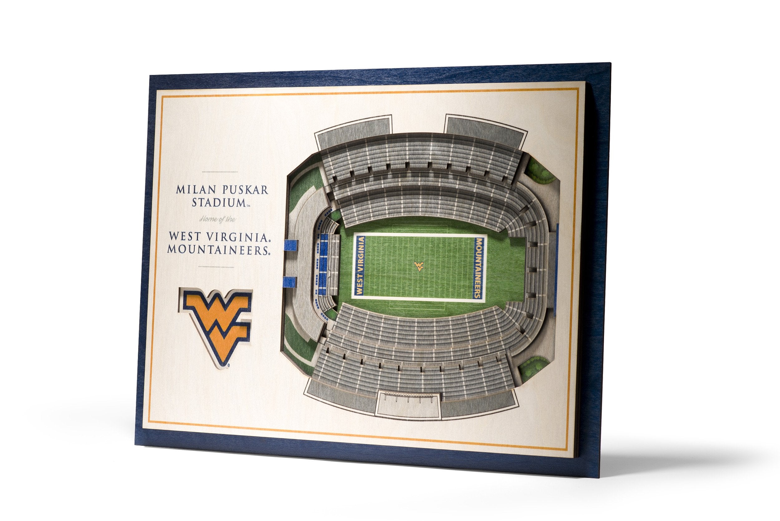 YouTheFan NCAA West Virginia Mountaineers 5-Layer StadiumView 3D Wall Art - Milan Puskar Stadium