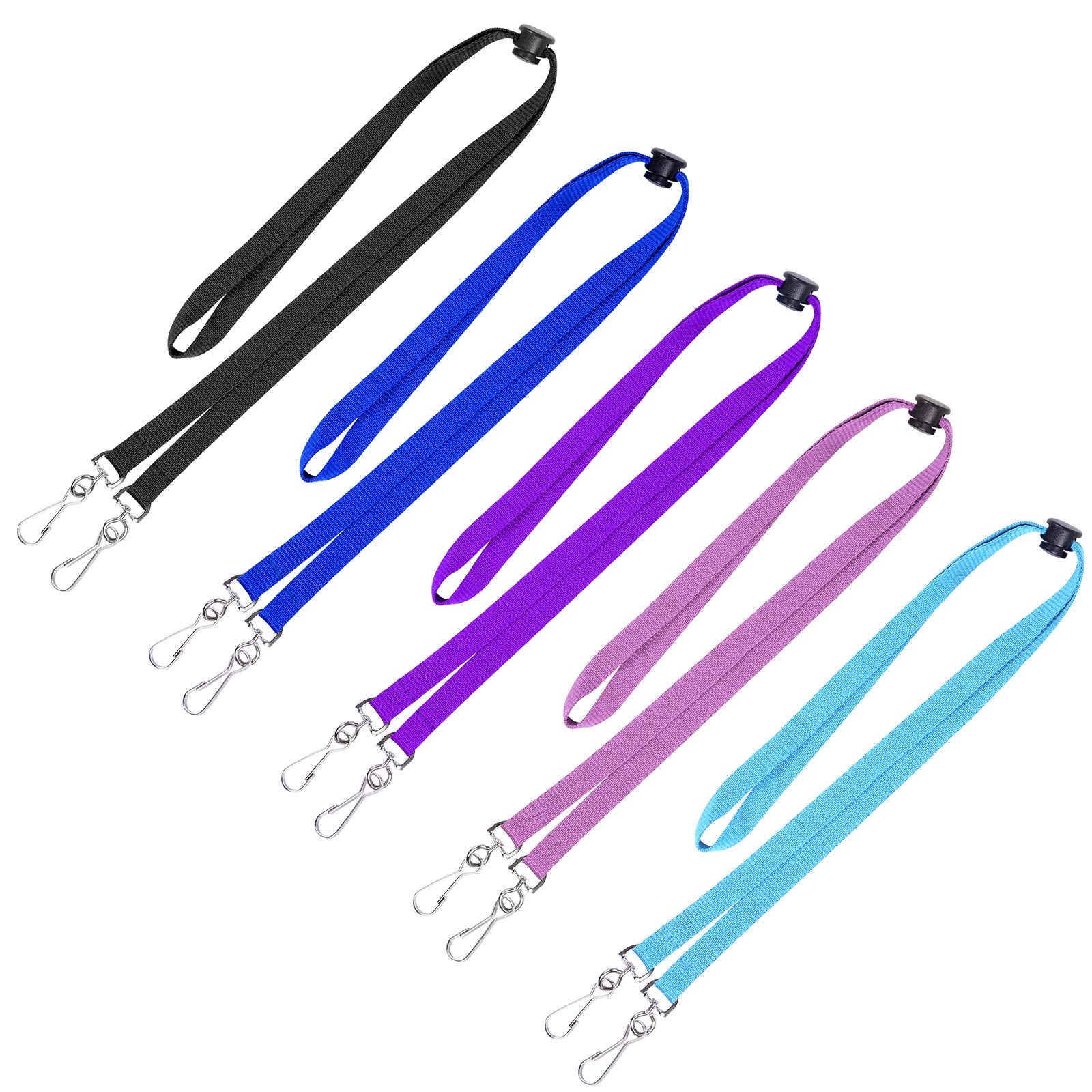 Wisdompro Face Mask Lanyard, 10 Pcs Double Hook Lanyard With Adjustable Length, Mask Holder Around Neck For Kids, Adults, Ear Sa