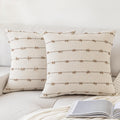 Yeenaasy Boho Throw Pillow Covers 16X16 Set Of 2 Modern Farmhouse Decorative Cushion Case Tufted Square Pillows Cover Neutral Pi