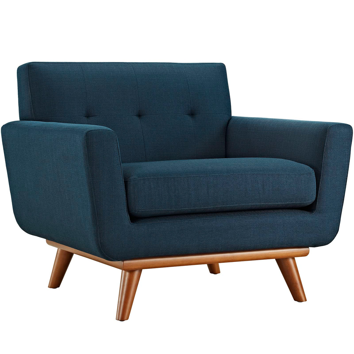 Fabric Upholstered Armchair With Rubberwood Legs