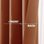 Nicetown Short Valance Curtains Blackout Kitchen Valance Solid Grommet Top Window Treatments Curtain Valance For Kitchen Bathroom Basement Windows, 29' W X 30' L, 2 Panels, Burnt Orange