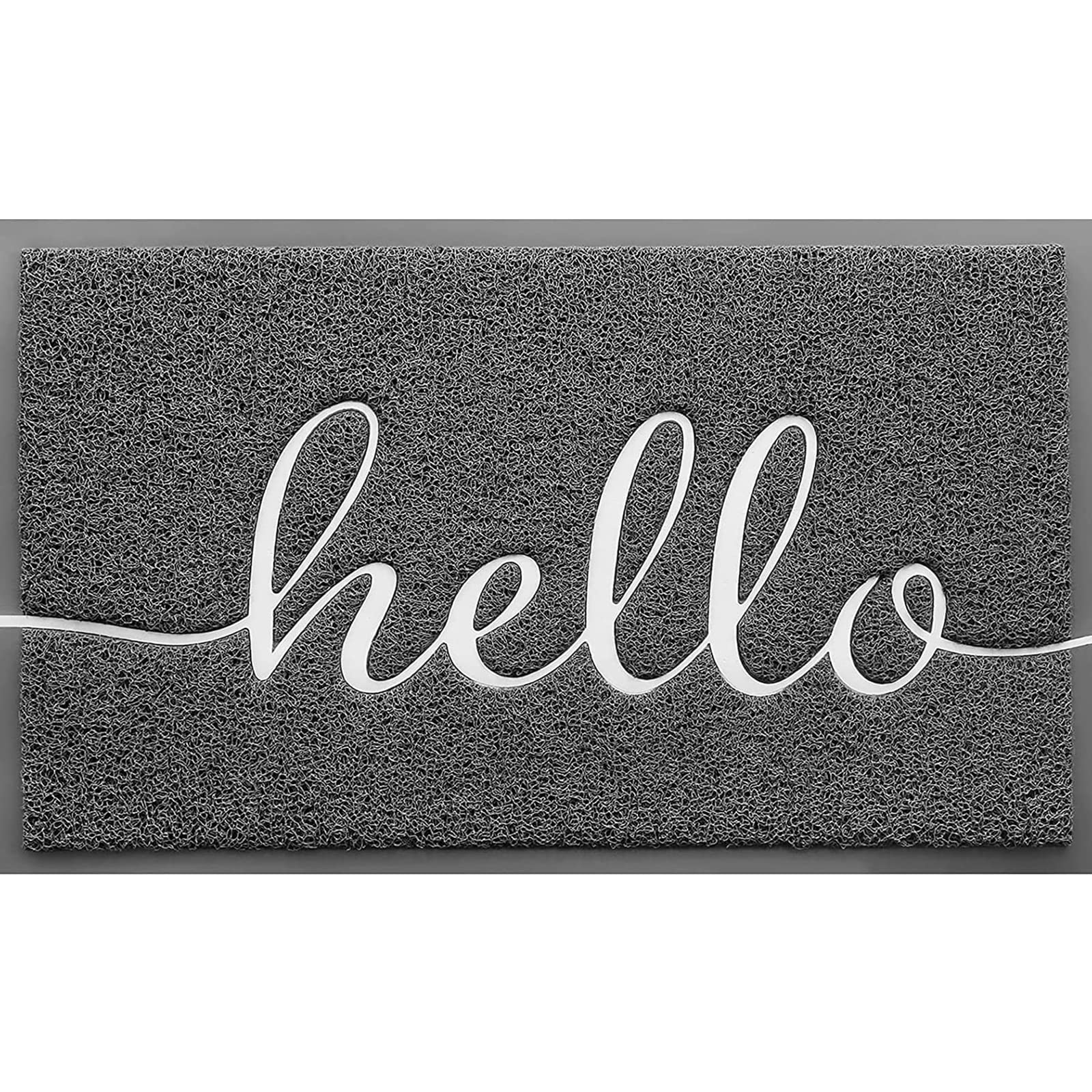 Fireosma Door Mat (36'X24',Grey), Durable Welcome Mat Low Profile Floor Mat Front Doormat Non Slip Mats Entrance Rectangular E