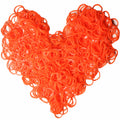 Yowamho 900 Tangerine Red Rubber Band With 24 S-Clips And 1 Small Crochet, Elastic.
