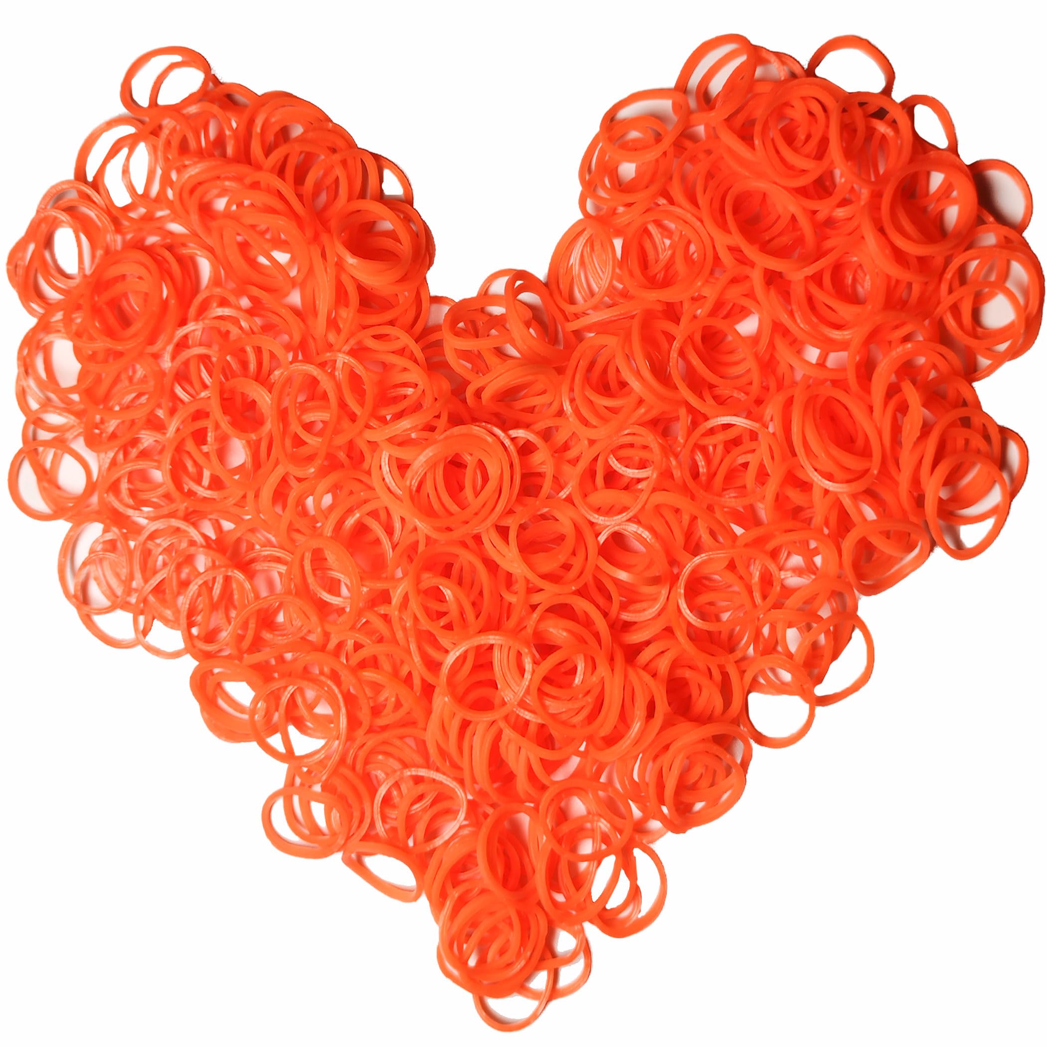 Yowamho 900 Tangerine Red Rubber Band With 24 S-Clips And 1 Small Crochet, Elastic.