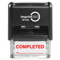 Supply360 As-Imp1120R - Completed Stamp With By: Line, Red Ink, Heavy Duty Commerical Self-Inking Rubber Stamp, 9/16' X 1-1/2'