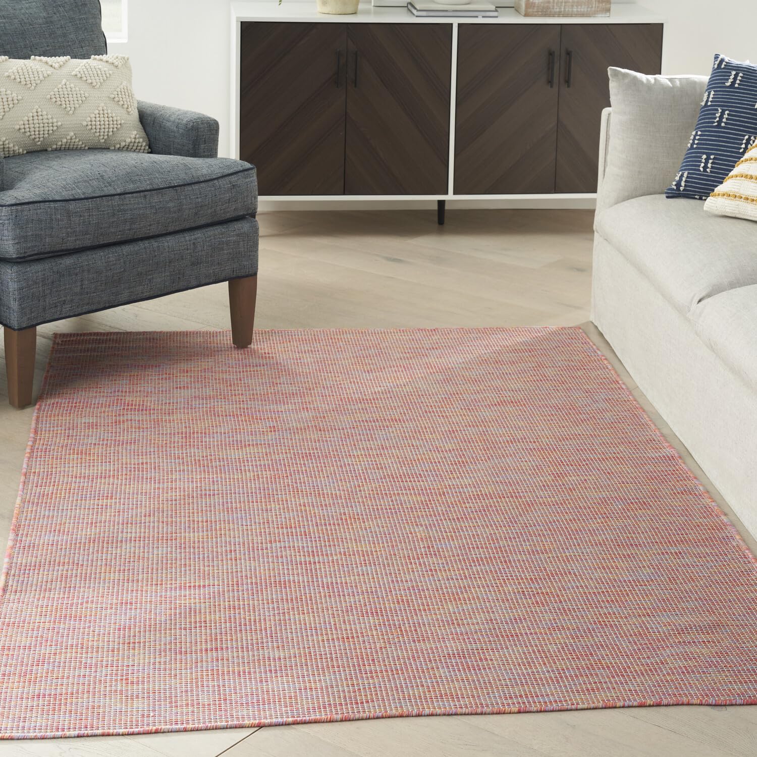Nourison Positano Indoor/Outdoor Rainbow 5' X 7' Area Rug, Easy Cleaning, Non Shedding, Bed Room, Living Room, Dining Room, Backyard, Deck, Patio (5X7)