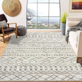 KUTA 6x9 Beige Boho Living Room Rugs, Moroccan Washable Kitchen Rugs Non Slip, Ultra Soft Print Distressed Geometric Entry Rug L