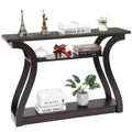 Super Deal 3 Tier Narrow Console Table Accent Sofa Table Wood Entryway Table Decorative Hallway Table With Shelves, Curved Frame For Living Room Front Door Entrance, 47 In Espresso