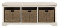 SAFAVIEH American Homes Collection Lonan Grey and White Wicker Storage Bench