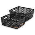 BINO l Plastic Storage Baskets, Large - White | THE BLOSSOM COLLECTION l Multi-Use Organizer Bin l Built-in Handles l Plastic Wo