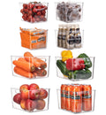 Set Of 8 Clear Pantry Organizer Bins Refrigerator Organizer Bins ,Plastic Stackable Fridge Organizer Clear Storage Bins For Orga