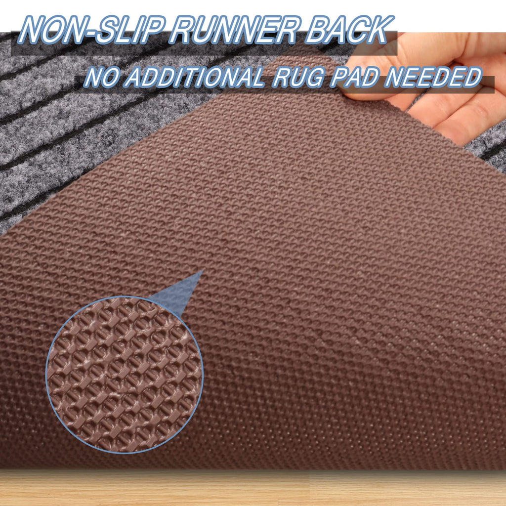 Freadem Runner Rugs 2' X 31' Indoor Outdoor Carpet Runner, Area Rugs With Anti-Slip Rubber Backing For Aisle Hallway Balcony Gar