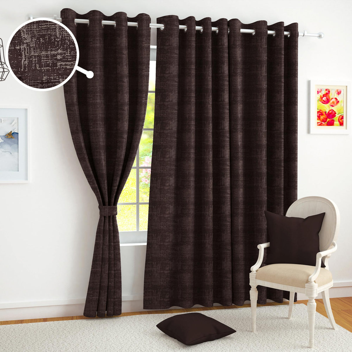 Story@Home Long Door Curtains 9 Feet Long Set Of 1 | Room Darkening Curtain | Quatrefoil Printed | Thermal Insulated Curtain For