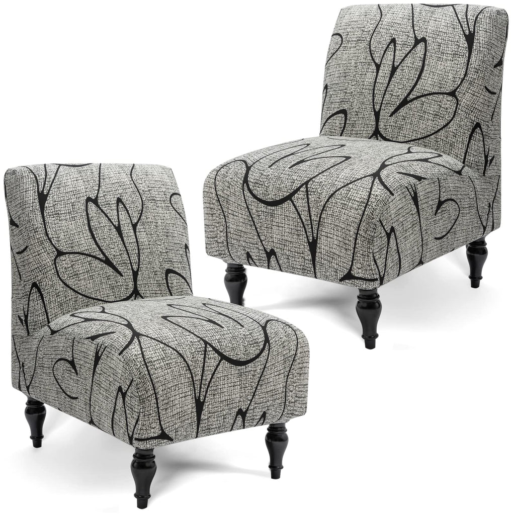 Liykimt Armless Accent Slipper Chair Covers Slipcover,Slipper Chair Without Arms Fabric Stretch Spandex Removable for Armless Ch