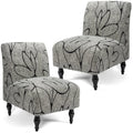 Liykimt Armless Accent Slipper Chair Covers Slipcover,Slipper Chair Without Arms Fabric Stretch Spandex Removable for Armless Ch