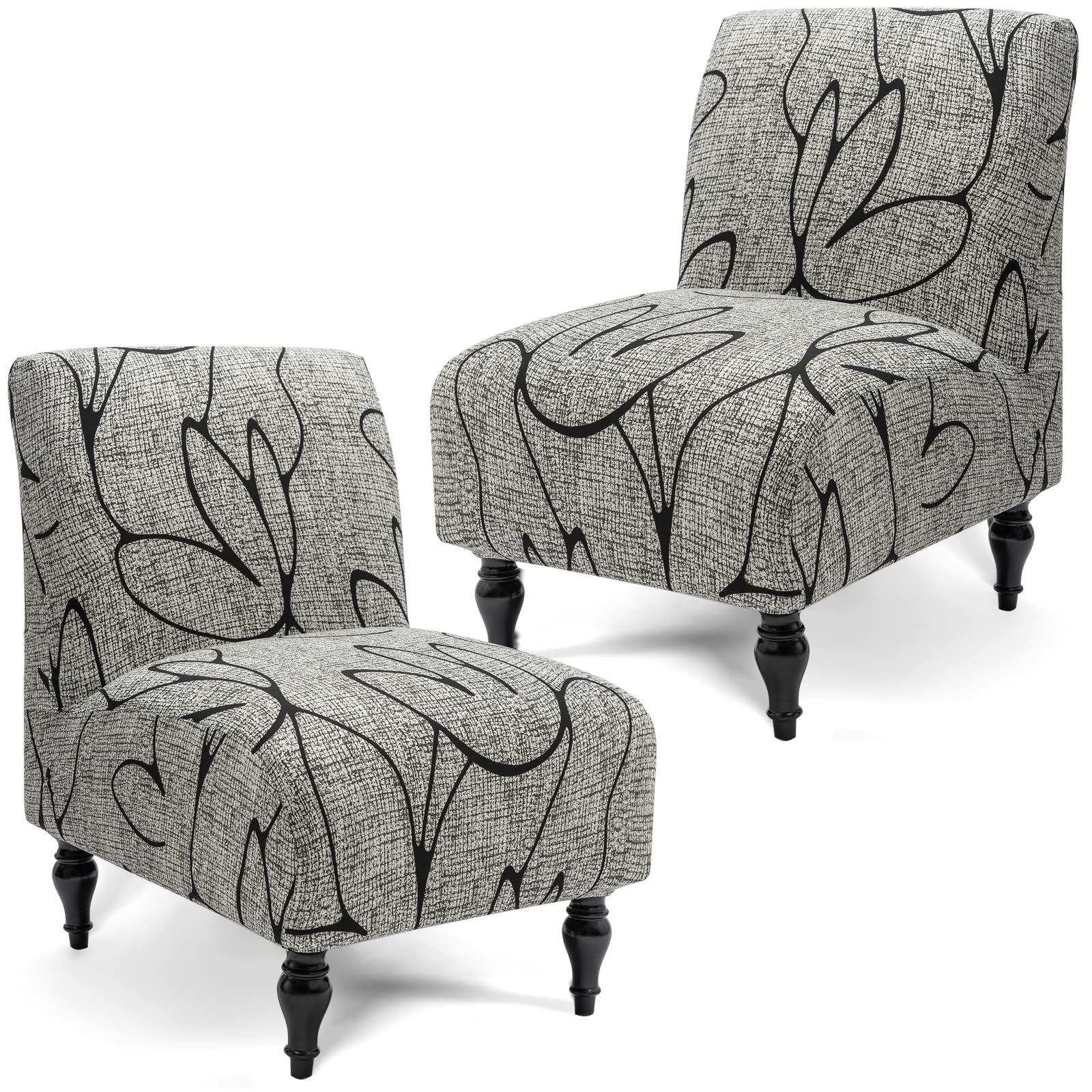 Liykimt Armless Accent Slipper Chair Covers Slipcover,Slipper Chair Without Arms Fabric Stretch Spandex Removable for Armless Ch