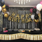 Beishida 3 Packs Metallic Foil Fringe Garland Champagne Wall Hanging Tinsel Fringe Banners For Car Floats Bridal Shower Wedding