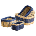 4PCS Woven Storage Baskets Set, Small Baskets for Organizing, Square Handwoven Paper Rope Organizer Bins for Shelves and Home St