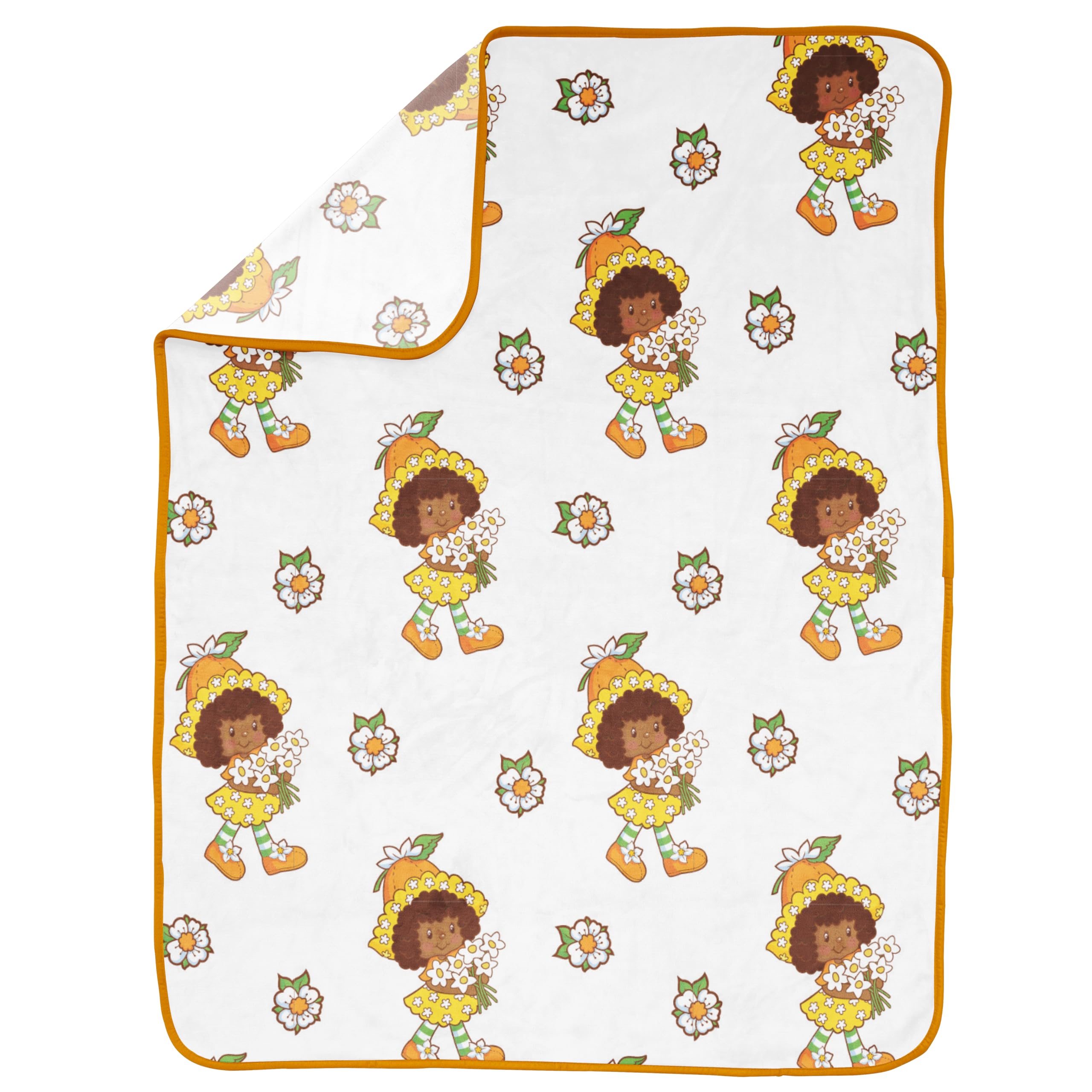 Strawberry Shortcake Orange Blossom Plush Throw Blanket - Measures 46 X 60 Inches - Kids Super Soft Lightweight Fleece Bedding