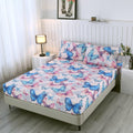 Sdiii 3Pcs Colorful Butterfly Twin Fitted Sheet Set, 1 Fitted Sheet And 2 Pillowcases, Bed In A Bag Kawaii Bedding Sheet Twin, C