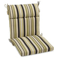 Blazing Needles Spun Polyester Patterned Outdoor Squared Seat/Back Chair Cushion, 18 x 38, Eastbay Onyx