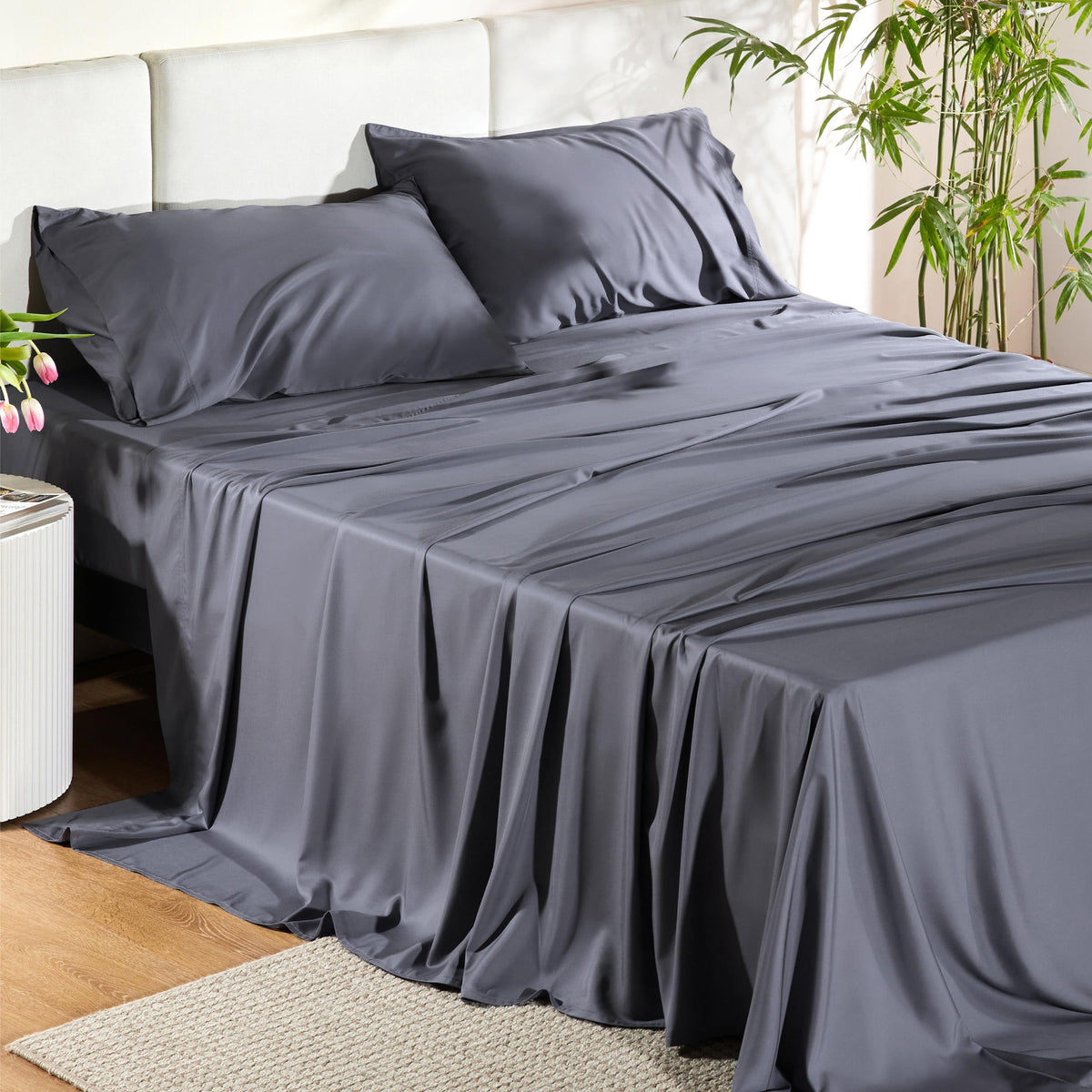 Bedsure Queen Sheet Set, Cooling Sheets For Queen Size Bed Set, Rayon Derived From Bamboo, Breathable & Soft Deep Pocket Up To 1