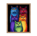 Poster Master Rainbow Cats Poster - Colorful Cats Print - Cat Art - Chic Gift for Cat Owner, Animal Lover, Veterinarian - Vibran