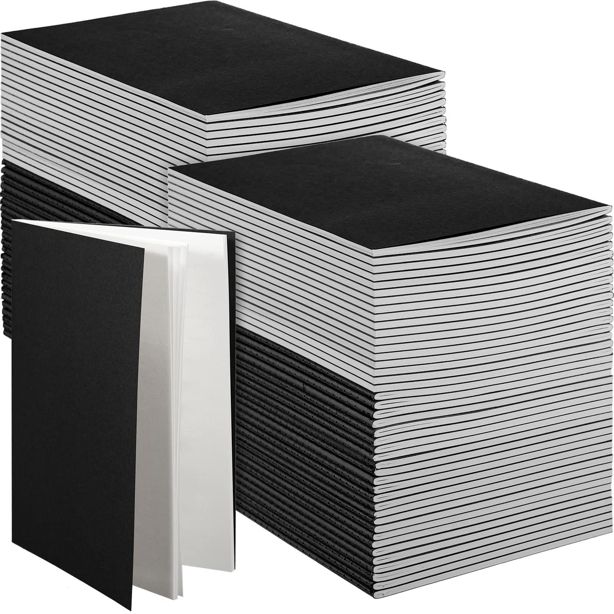 Mimorou 100 Pcs Kraft Notebook Journals 5.5 Inch X 8.3 Inch A5 Softcover Notebooks Bulk For Writing Sketch Office Notepad With 6