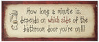 Stupell Home D  cor 'How Long A Minute Is ' Bath Bathroom Wall Plaque, 7 x 0.5 x 17, Proudly Made in USA