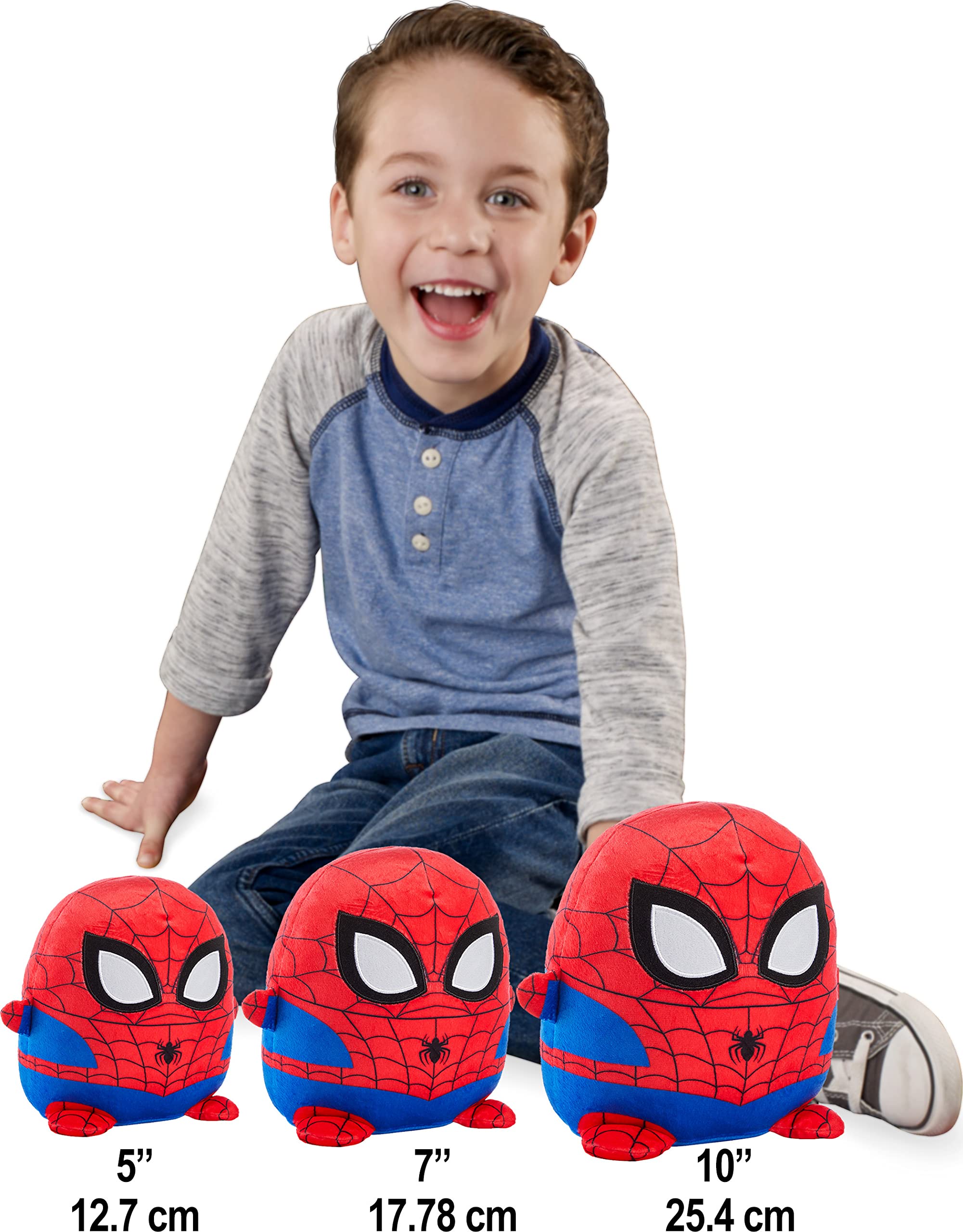 Marvel Cuutopia 10-Inch Spider-Man Plush Character, Super Hero Soft Rounded Pillow Doll, Collectible Gift For Kids & Fans Ages 3