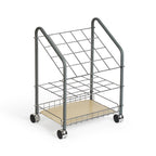 Safco Tubular Steel Wire Roll File Cart, Document And Blueprint Holder, 20 Compartment, Rolling Organizer Cart For Architectural