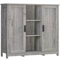 Iwell Rattan Storage Cabinet with 4 Adjustable Shelves, Coffee Bar Cabinet, Sideboard Buffet for Kitchen, Living Room, Entryway,