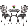 Withniture Outdoor Bistro Set 3 Piece Patio Bistro Set with Umbrella Hole, Weather Resistant Bistro Table and Chairs Set of 2 fo