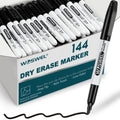 Woswel Dry Erase Markers Bulk, 144 Pack Black Fine Tip Whiteboard Markers, Fine Point, Low Odor Dry Erase Markers For School Off