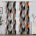 weesire Black and Orange Blackout Curtains, 52 x 96 Inch, Grommet, 2 Panels